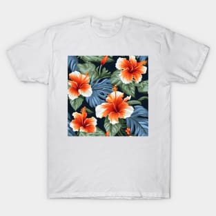 Hibiscus Flowers Pattern 7 T-Shirt